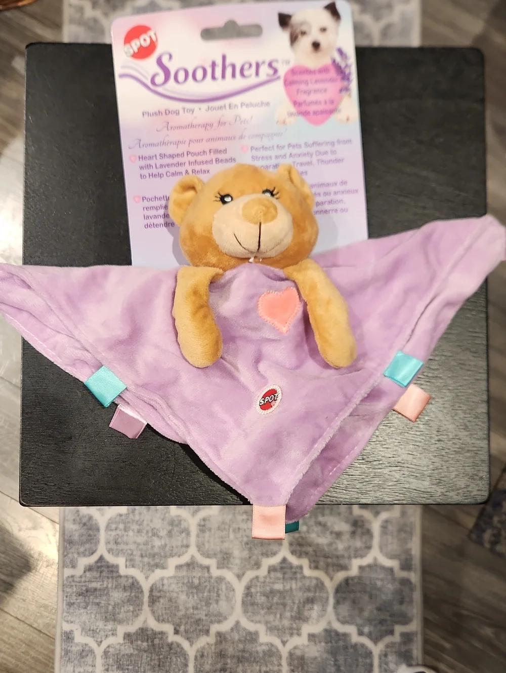 Spot Soothers Purple & Tan Plush Dog Blanket Toy